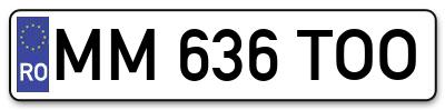Placuta inmatriculare numar auto  MM-636-TOO, MM 636 TOO, MM636TOO