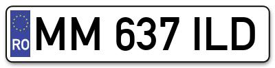 Placuta inmatriculare numar auto  MM-637-ILD, MM 637 ILD, MM637ILD