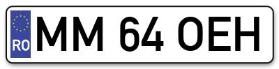 Placuta inmatriculare numar auto  MM-64-OEH, MM 64 OEH, MM64OEH