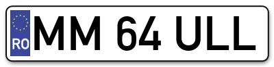 Placuta inmatriculare numar auto  MM-64-ULL, MM 64 ULL, MM64ULL