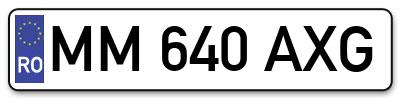 Placuta inmatriculare numar auto  MM-640-AXG, MM 640 AXG, MM640AXG