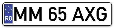 Placuta inmatriculare numar auto  MM-65-AXG, MM 65 AXG, MM65AXG
