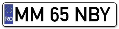 Placuta inmatriculare numar auto  MM-65-NBY, MM 65 NBY, MM65NBY