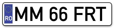 Placuta inmatriculare numar auto  MM-66-FRT, MM 66 FRT, MM66FRT