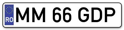 Placuta inmatriculare numar auto  MM-66-GDP, MM 66 GDP, MM66GDP