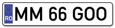 Placuta inmatriculare numar auto  MM-66-GOO, MM 66 GOO, MM66GOO