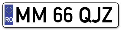 Placuta inmatriculare numar auto  MM-66-QJZ, MM 66 QJZ, MM66QJZ