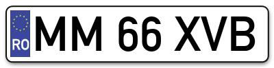 Placuta inmatriculare numar auto  MM-66-XVB, MM 66 XVB, MM66XVB