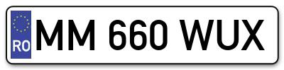 Placuta inmatriculare numar auto  MM-660-WUX, MM 660 WUX, MM660WUX