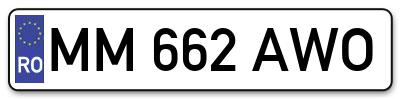 Placuta inmatriculare numar auto  MM-662-AWO, MM 662 AWO, MM662AWO