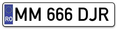 Placuta inmatriculare numar auto  MM-666-DJR, MM 666 DJR, MM666DJR