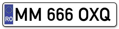Placuta inmatriculare numar auto  MM-666-OXQ, MM 666 OXQ, MM666OXQ