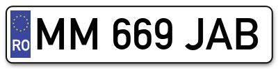 Placuta inmatriculare numar auto  MM-669-JAB, MM 669 JAB, MM669JAB