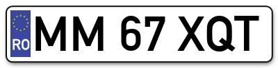 Placuta inmatriculare numar auto  MM-67-XQT, MM 67 XQT, MM67XQT