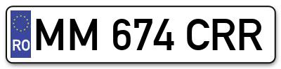 Placuta inmatriculare numar auto  MM-674-CRR, MM 674 CRR, MM674CRR