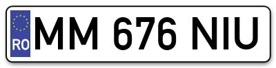 Placuta inmatriculare numar auto  MM-676-NIU, MM 676 NIU, MM676NIU