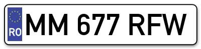 Placuta inmatriculare numar auto  MM-677-RFW, MM 677 RFW, MM677RFW