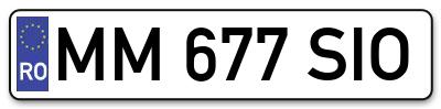 Placuta inmatriculare numar auto  MM-677-SIO, MM 677 SIO, MM677SIO