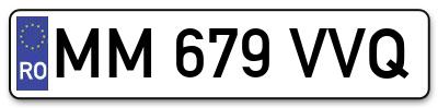 Placuta inmatriculare numar auto  MM-679-VVQ, MM 679 VVQ, MM679VVQ