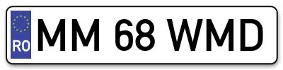 Placuta inmatriculare numar auto  MM-68-WMD, MM 68 WMD, MM68WMD
