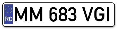 Placuta inmatriculare numar auto  MM-683-VGI, MM 683 VGI, MM683VGI