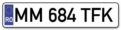Placuta inmatriculare numar auto  MM-684-TFK, MM 684 TFK, MM684TFK