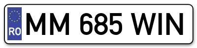 Placuta inmatriculare numar auto  MM-685-WIN, MM 685 WIN, MM685WIN