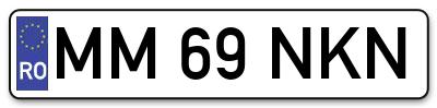 Placuta inmatriculare numar auto  MM-69-NKN, MM 69 NKN, MM69NKN