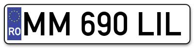 Placuta inmatriculare numar auto  MM-690-LIL, MM 690 LIL, MM690LIL