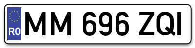 Placuta inmatriculare numar auto  MM-696-ZQI, MM 696 ZQI, MM696ZQI