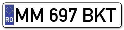 Placuta inmatriculare numar auto  MM-697-BKT, MM 697 BKT, MM697BKT