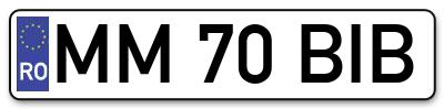 Placuta inmatriculare numar auto  MM-70-BIB, MM 70 BIB, MM70BIB