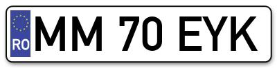 Placuta inmatriculare numar auto  MM-70-EYK, MM 70 EYK, MM70EYK