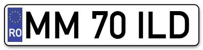 Placuta inmatriculare numar auto  MM-70-ILD, MM 70 ILD, MM70ILD