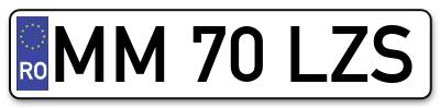 Placuta inmatriculare numar auto  MM-70-LZS, MM 70 LZS, MM70LZS