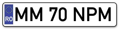 Placuta inmatriculare numar auto  MM-70-NPM, MM 70 NPM, MM70NPM