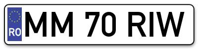 Placuta inmatriculare numar auto  MM-70-RIW, MM 70 RIW, MM70RIW