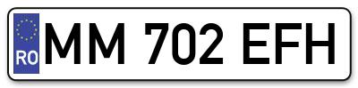 Placuta inmatriculare numar auto  MM-702-EFH, MM 702 EFH, MM702EFH