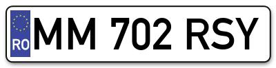 Placuta inmatriculare numar auto  MM-702-RSY, MM 702 RSY, MM702RSY