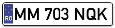 Placuta inmatriculare numar auto  MM-703-NQK, MM 703 NQK, MM703NQK