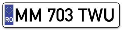 Placuta inmatriculare numar auto  MM-703-TWU, MM 703 TWU, MM703TWU
