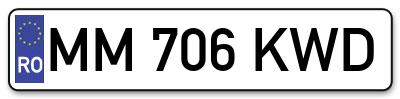 Placuta inmatriculare numar auto  MM-706-KWD, MM 706 KWD, MM706KWD