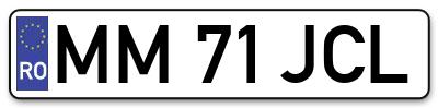 Placuta inmatriculare numar auto  MM-71-JCL, MM 71 JCL, MM71JCL