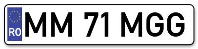 Placuta inmatriculare numar auto  MM-71-MGG, MM 71 MGG, MM71MGG