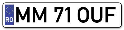 Placuta inmatriculare numar auto  MM-71-OUF, MM 71 OUF, MM71OUF
