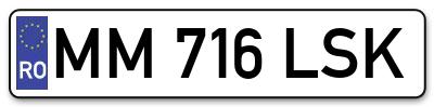 Placuta inmatriculare numar auto  MM-716-LSK, MM 716 LSK, MM716LSK