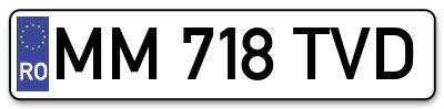 Placuta inmatriculare numar auto  MM-718-TVD, MM 718 TVD, MM718TVD