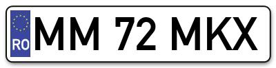 Placuta inmatriculare numar auto  MM-72-MKX, MM 72 MKX, MM72MKX