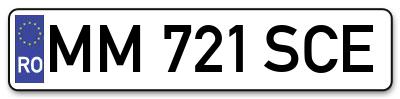 Placuta inmatriculare numar auto  MM-721-SCE, MM 721 SCE, MM721SCE
