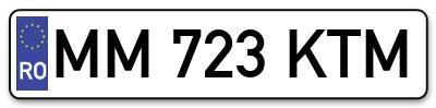 Placuta inmatriculare numar auto  MM-723-KTM, MM 723 KTM, MM723KTM